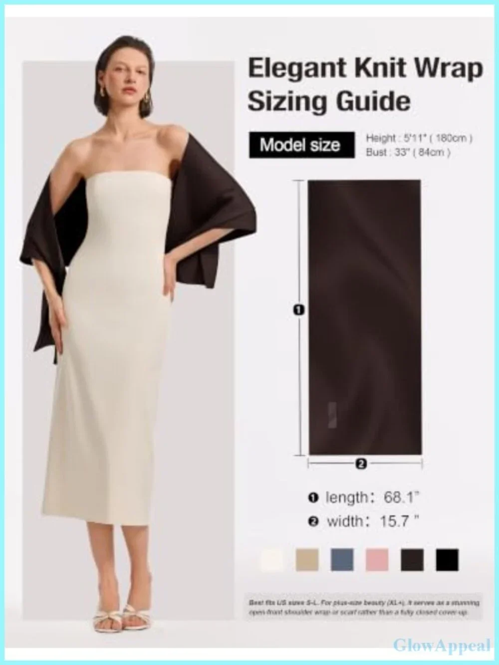Stay-in-Place Satin Pull Through Shawl Wrap for Evening Dresses